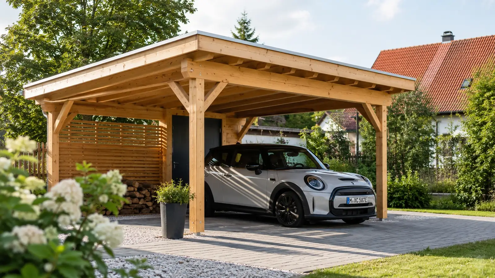 Carport bauen Anleitung im Garten
