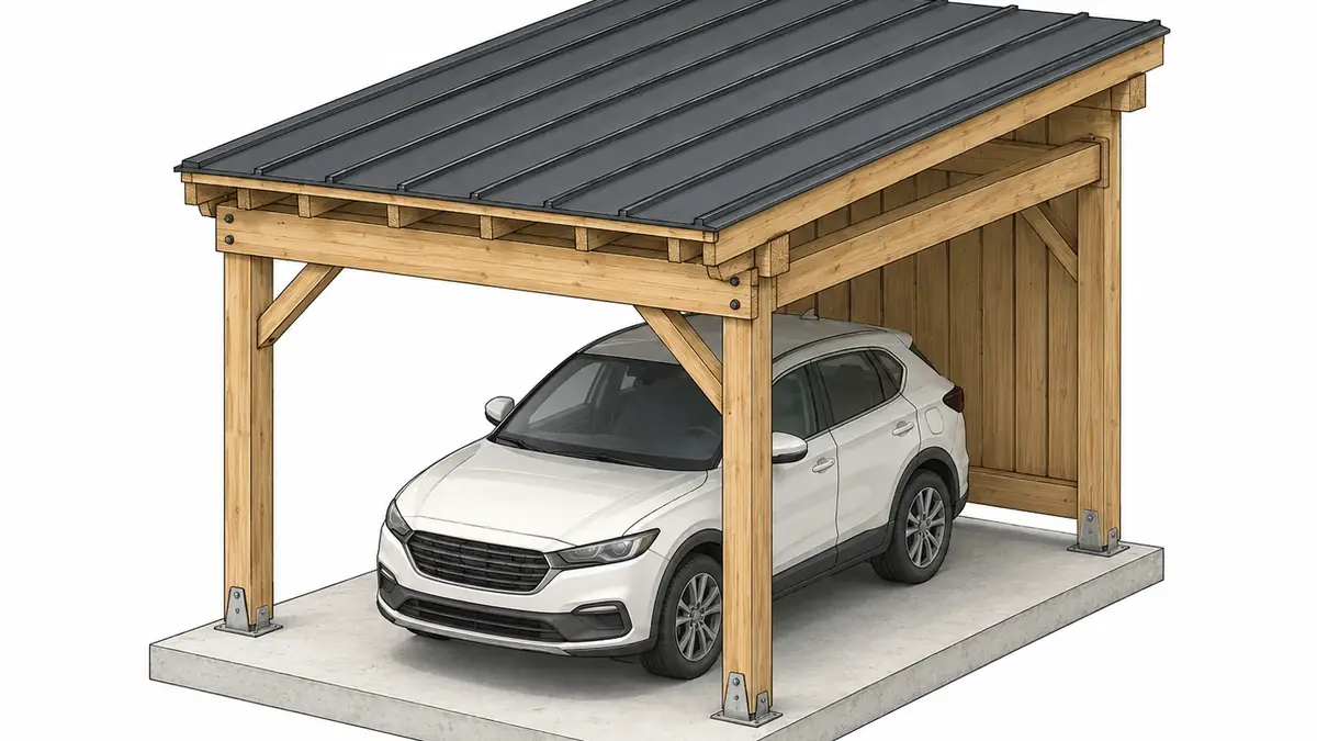 Carport bauen Anleitung: skizze