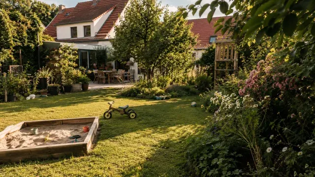 Familiengarten mit kindern