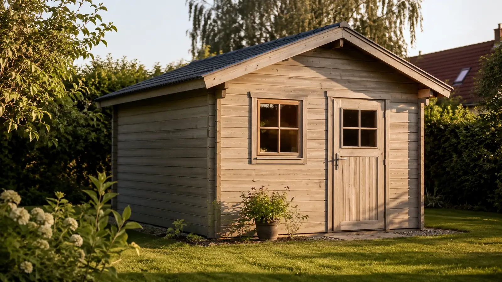 Gartenhaus bauen Anleitung im Garten