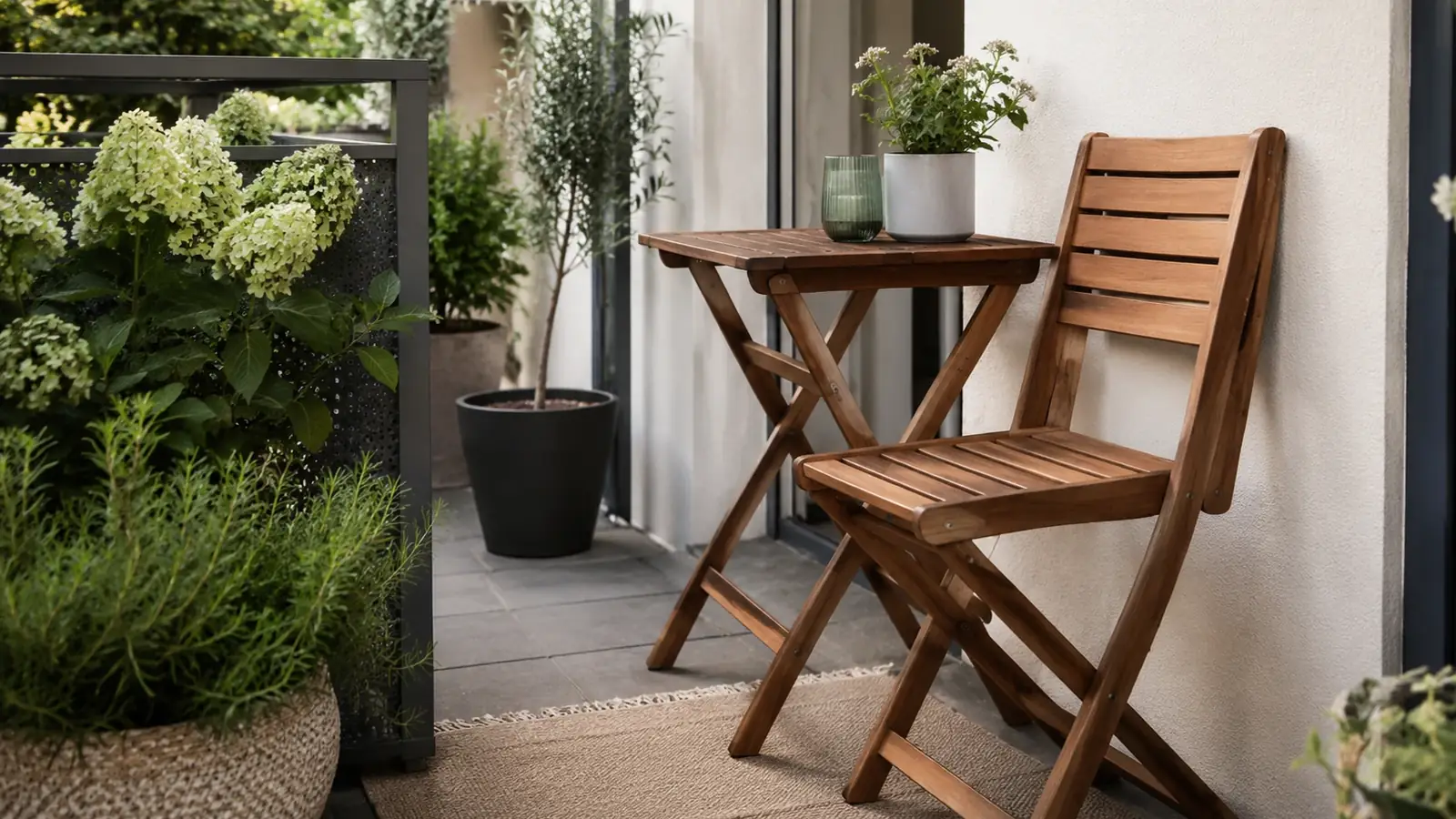 Möbel für kleine Terrassen: 6-12 m² platzsparend, klappbar, stapelbar