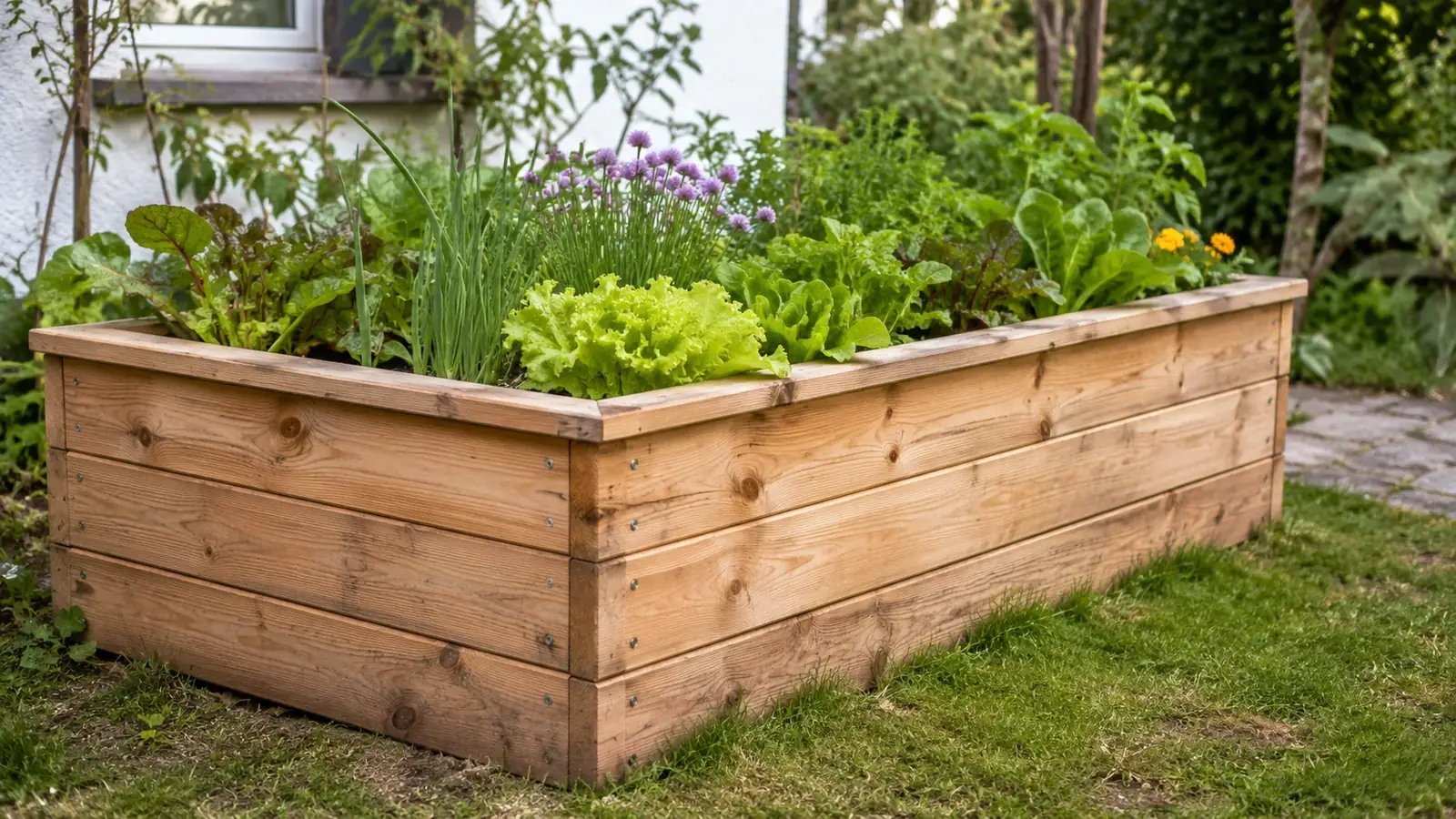 Hochbeet aus Holz bauen im Garten