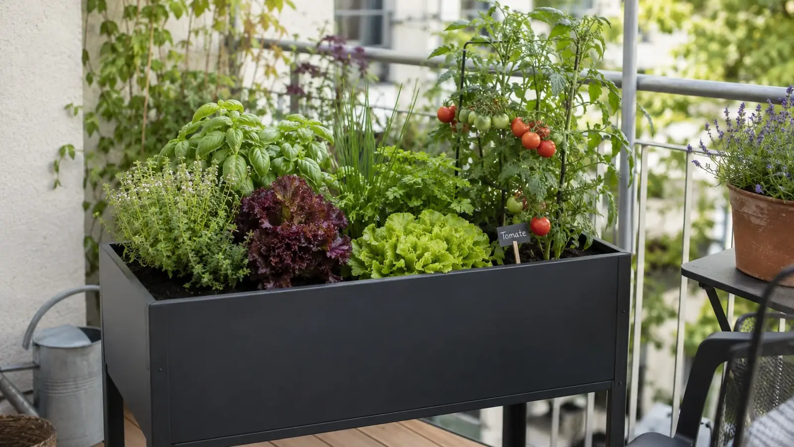 Hochbeet für den Balkon im Garten