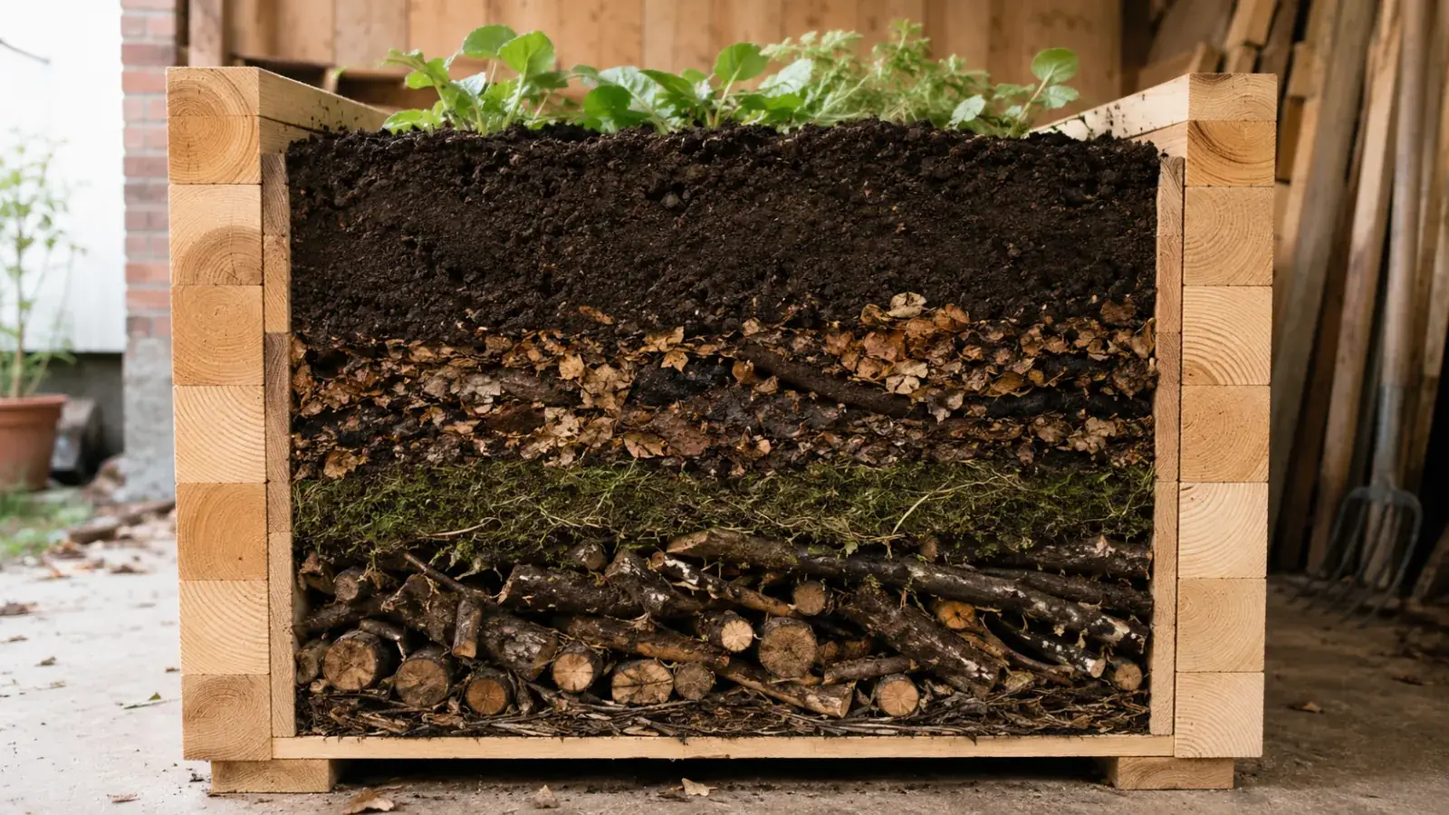 Hochbeet-Substrat selbst mischen: 4-Schichten-System | gartenfeeling