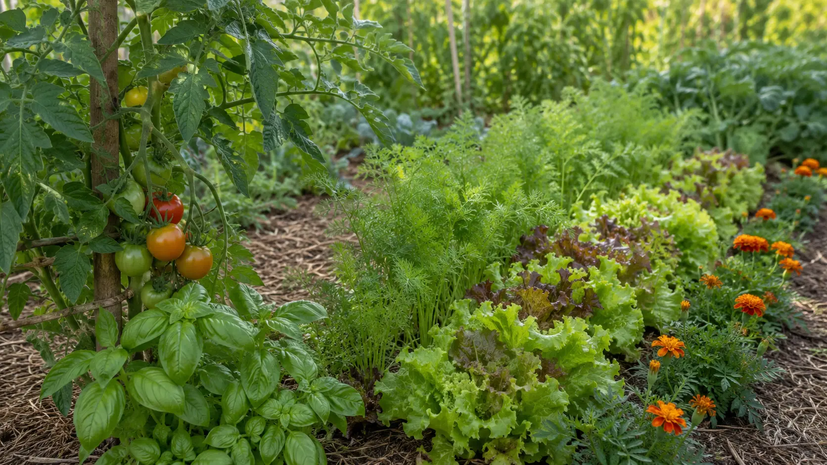 Mischkultur-Beet mit clever kombinierten Gemüsearten