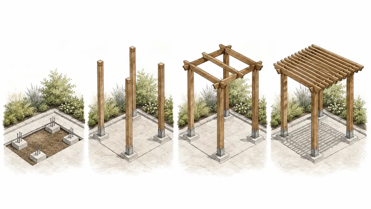 Pergola bauen Anleitung: phasen