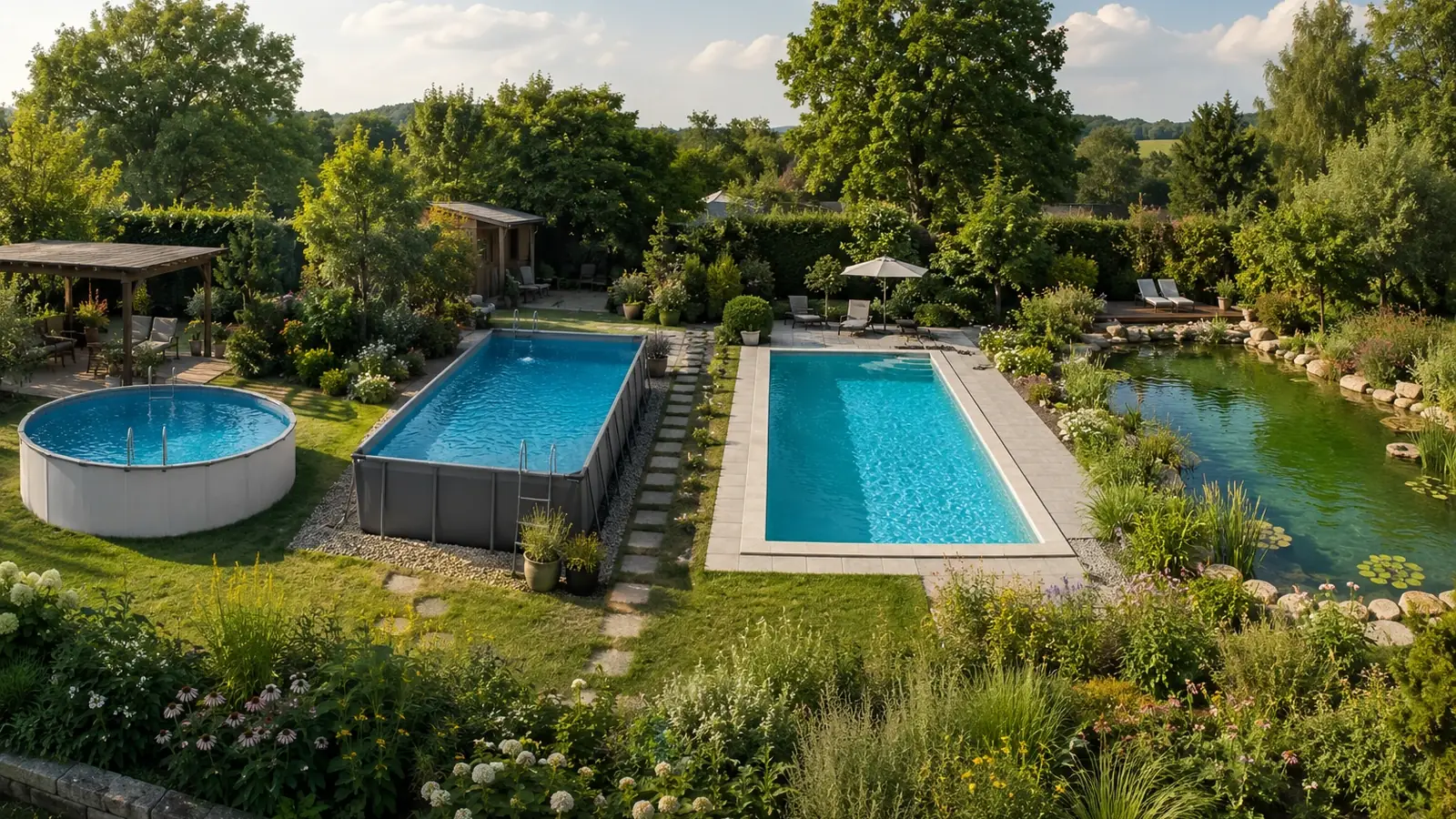 Pool-Arten im Vergleich im Garten