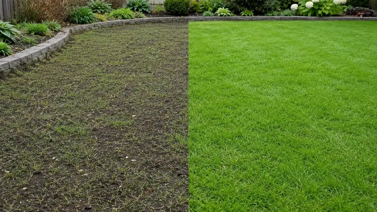 Vergleich Fruehjahrs- und Herbstaussaat beim Rasen
