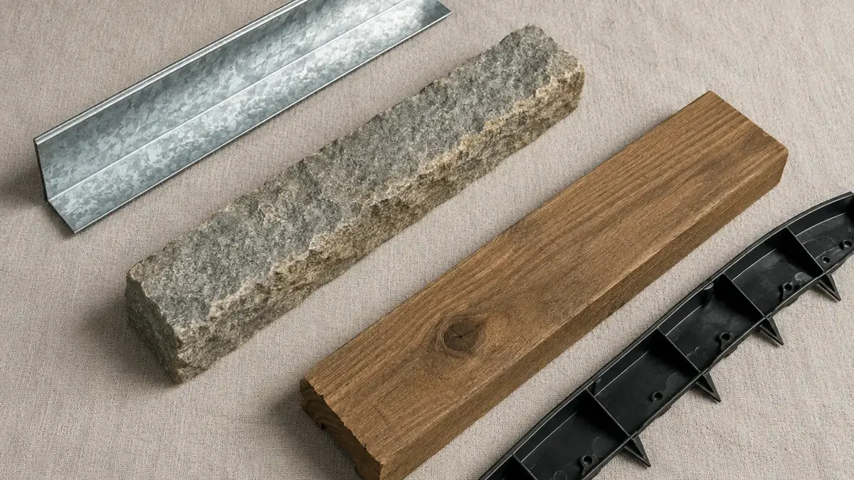 Verschiedene Materialien fuer Rasenkanten im Ueberblick