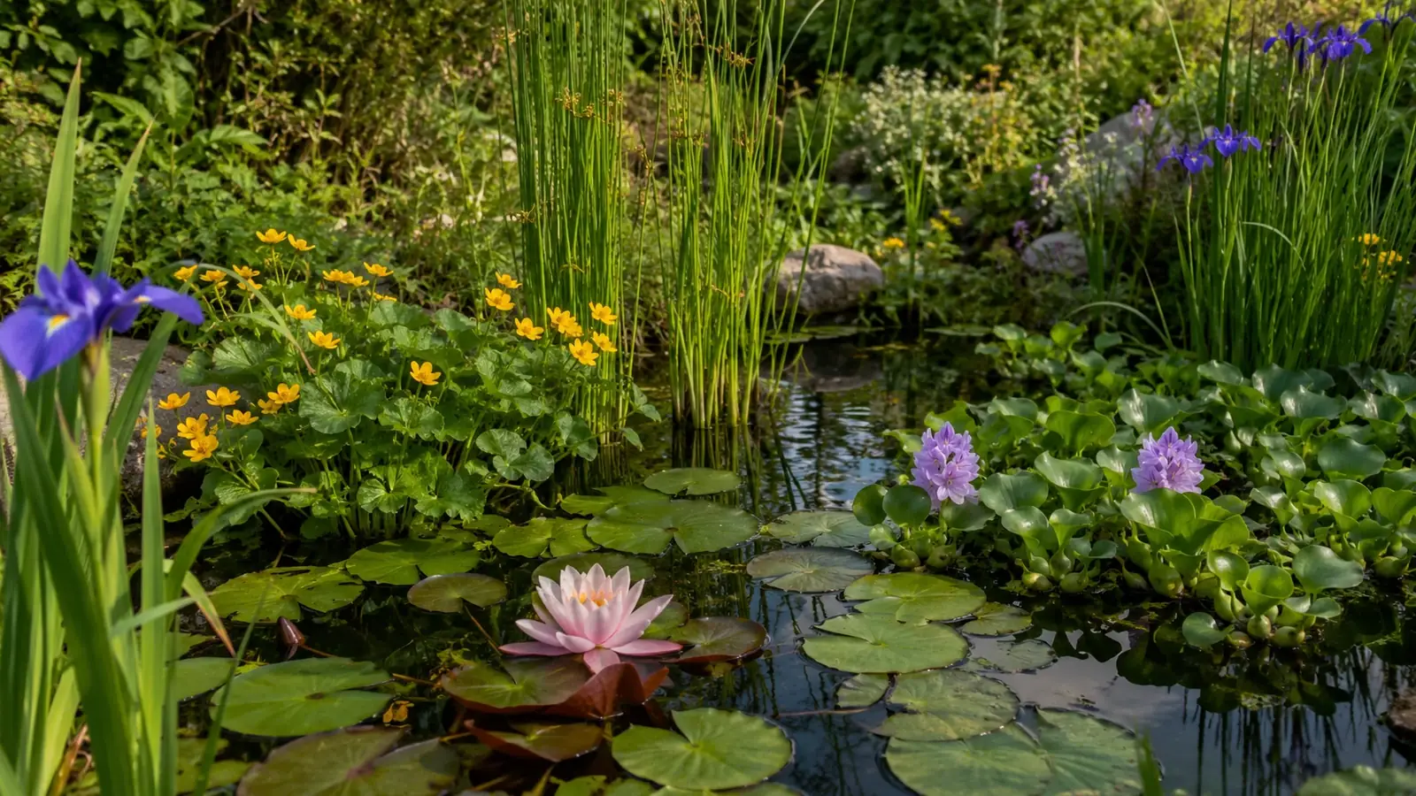 Teichpflanzen im Garten