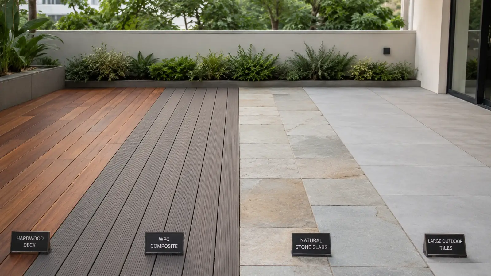 Terrassenbelag Vergleich im Garten