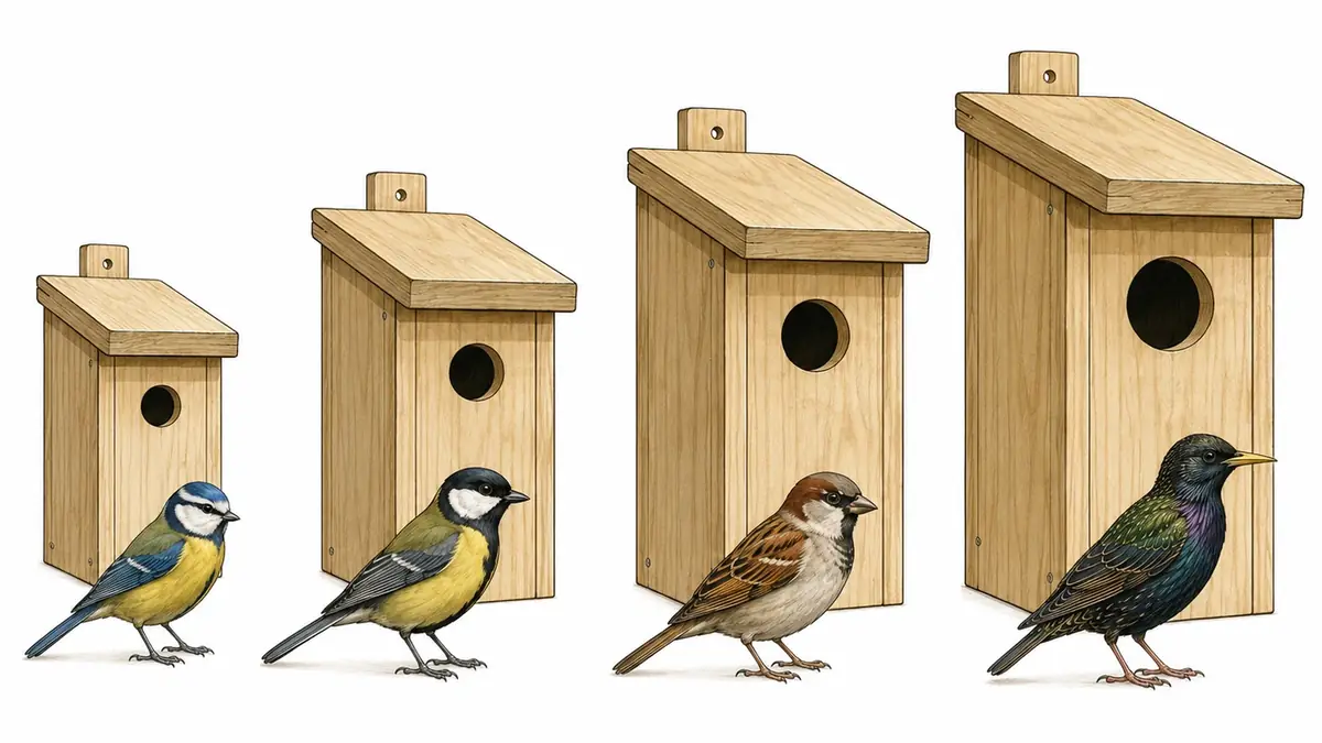 Vogelhäuschen richtig aufstellen: groessen